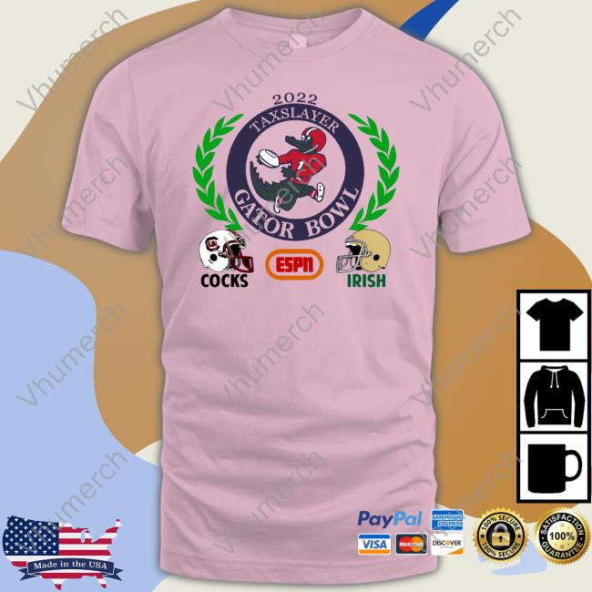 2022 Taxslayer Gator Bowl Cock Irish Espn Tee 2022 Taxslayer Gator Bowl Cock Irish Espn Tee