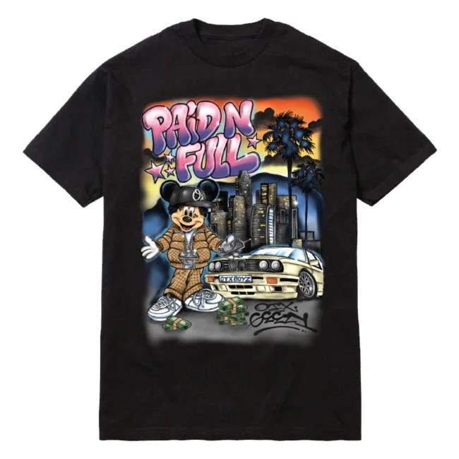 Geezy World Merch Paid N Full Long Sleeve T Shirt Black Geezy World Merch Paid N Full Shirts Black