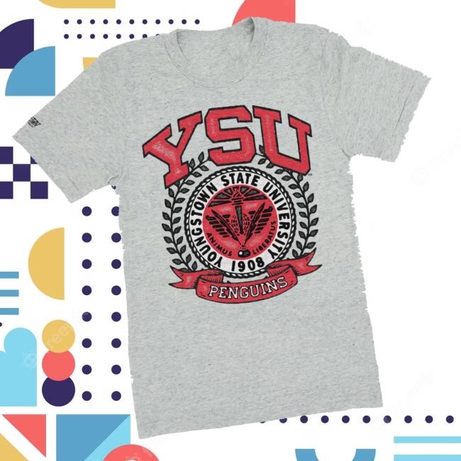 Official Youngstown Clothing Co Merch Block Ysu Crest T-Shirt