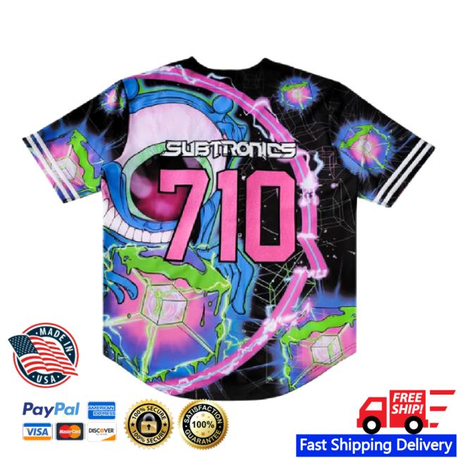 Original Subtronics Shop Tesseract X Aaron Brooks Baseball Jersey Hoodie Sweatshirt Subtronics Merch Store