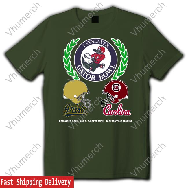 Taxslayer Gator Bowl Irish Carolina December 30Th, 2022. 3:30Pm Espn. Jacksonville Florida Black Tee